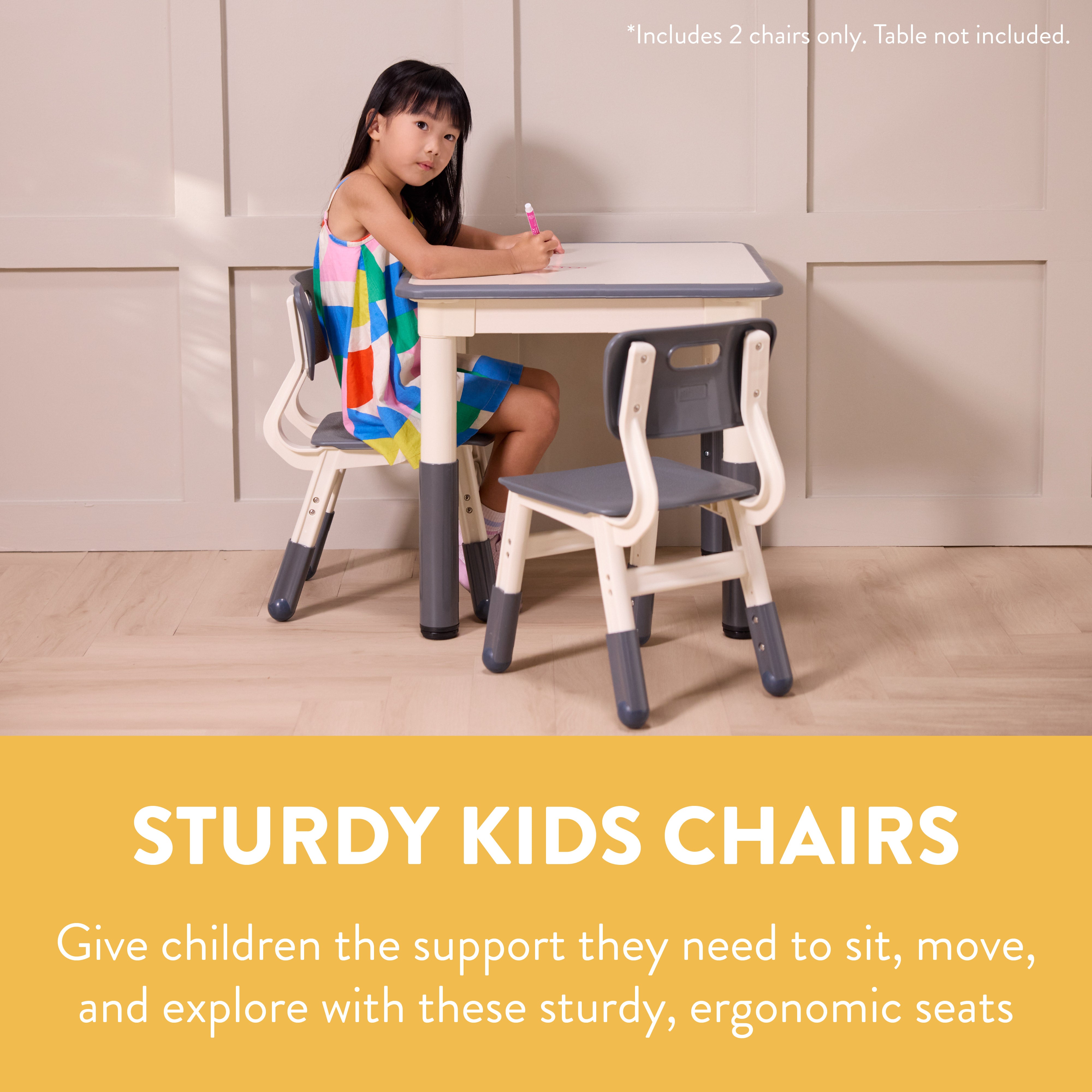Adjustable Height Toddler Chairs, 2-Pack