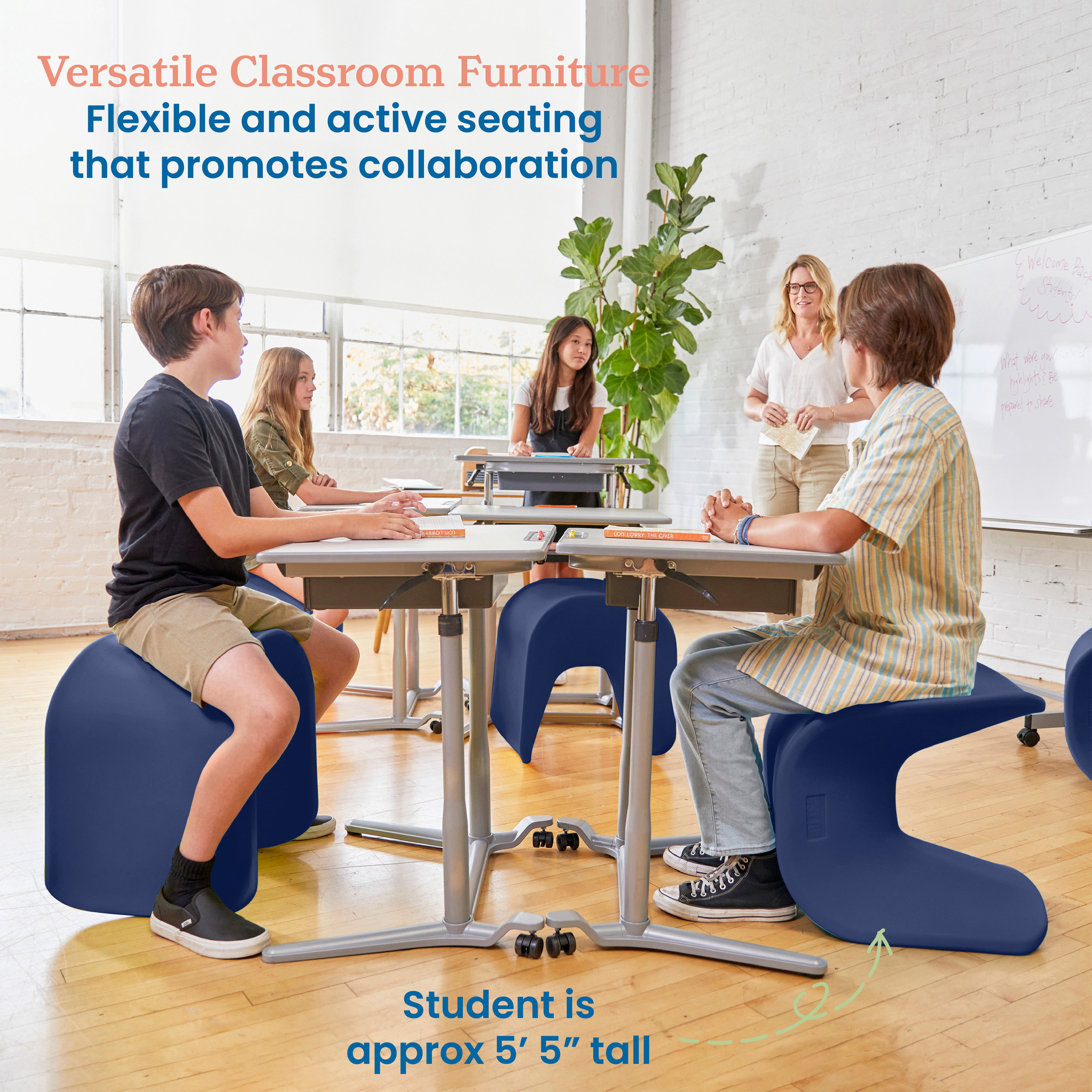 Wave Seat Perch Stool, 18in - 19.6in Seat Height