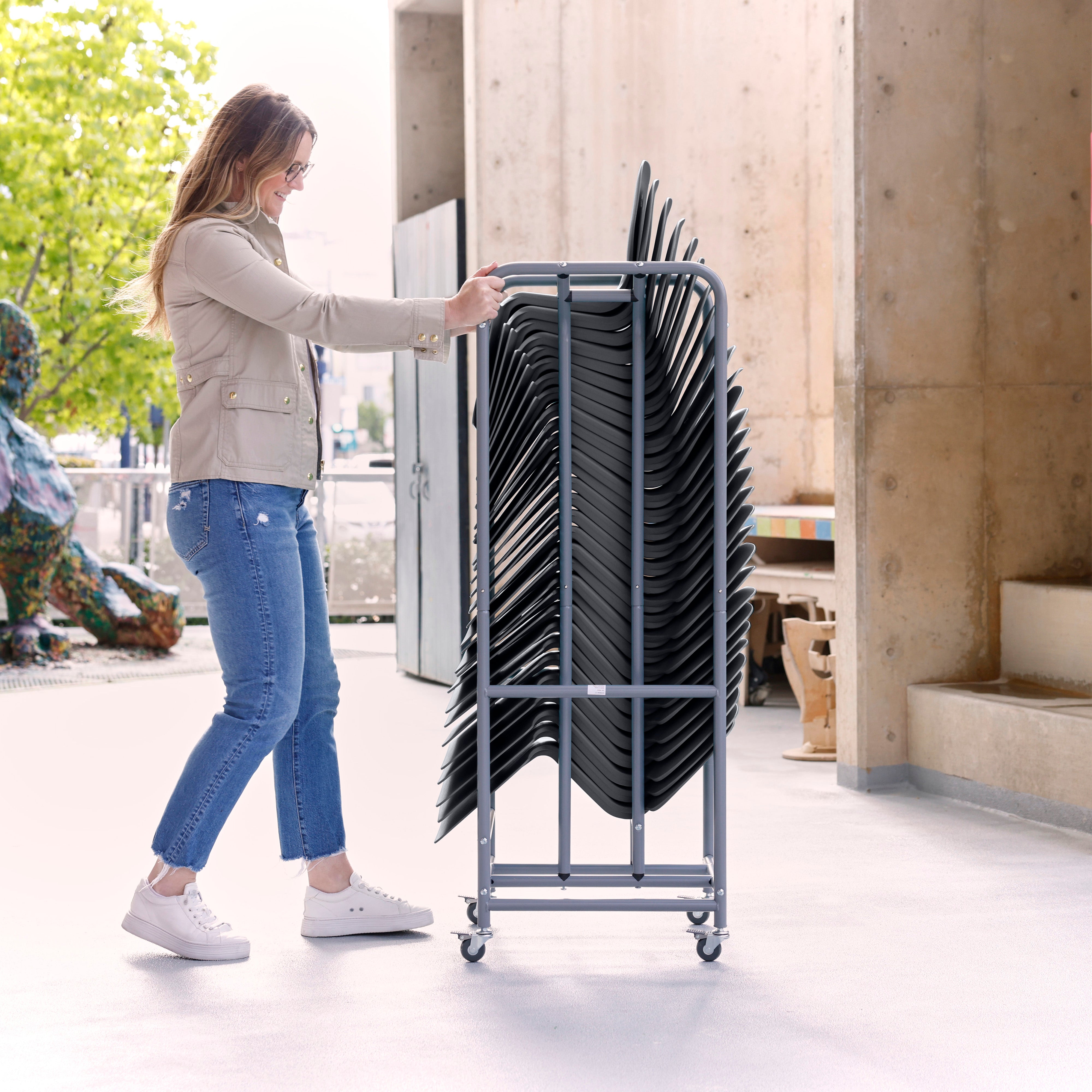 The Surf Indoor/Outdoor Portable Desk with Storage Cart, 30-Pack