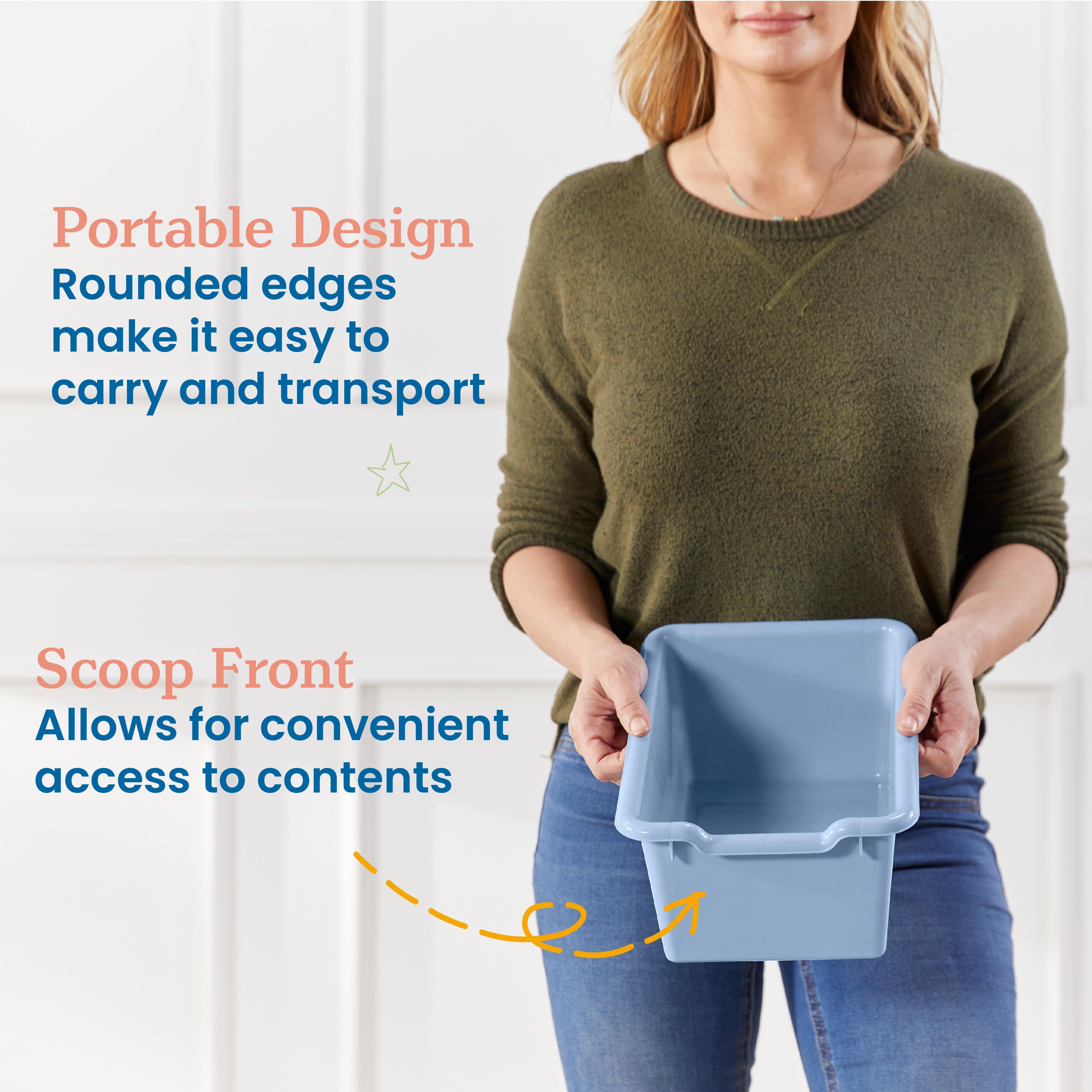 Scoop Front Storage Bin, 5-Piece