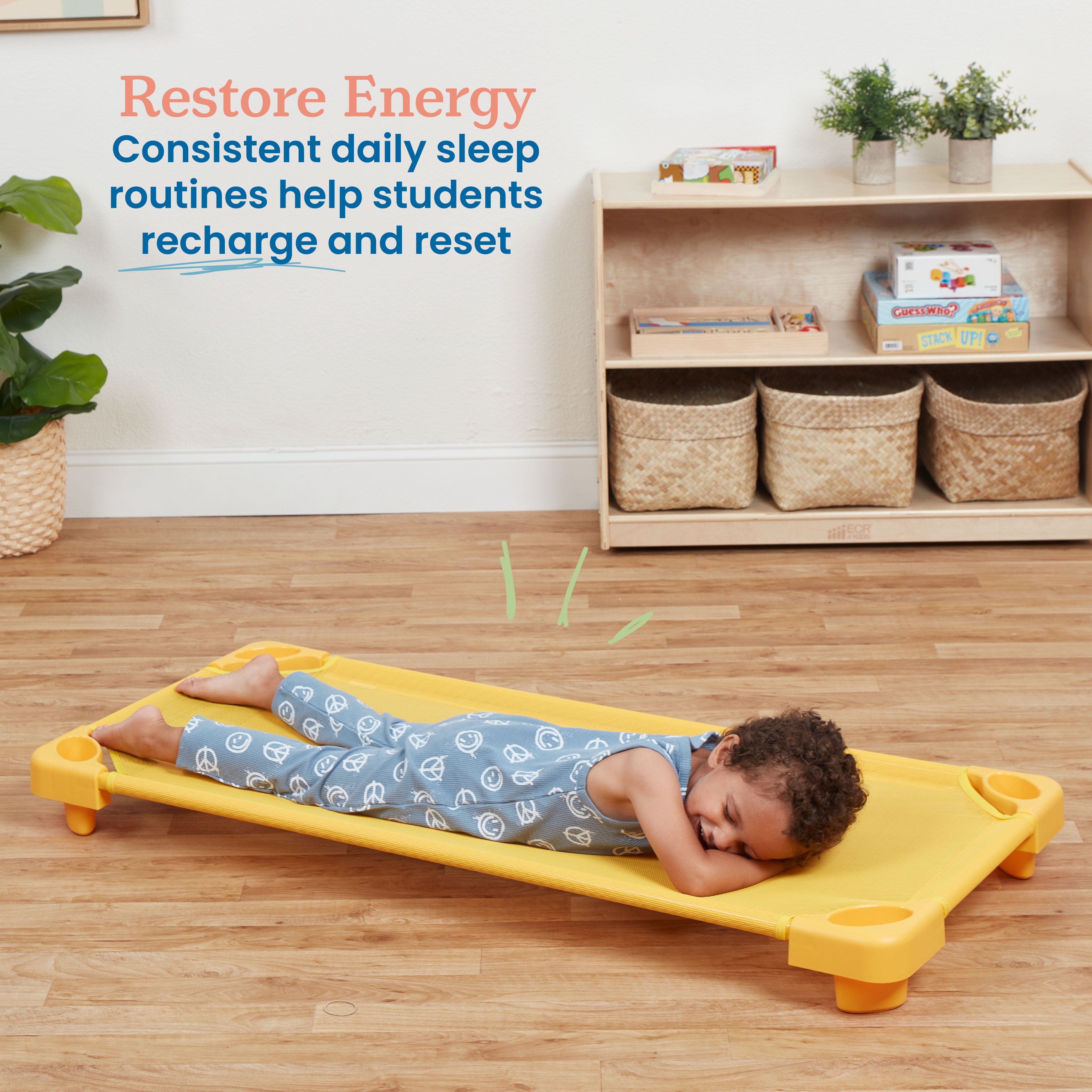 Stackable Kiddie Cots with Trolley, RTA, Standard, 6-Pack