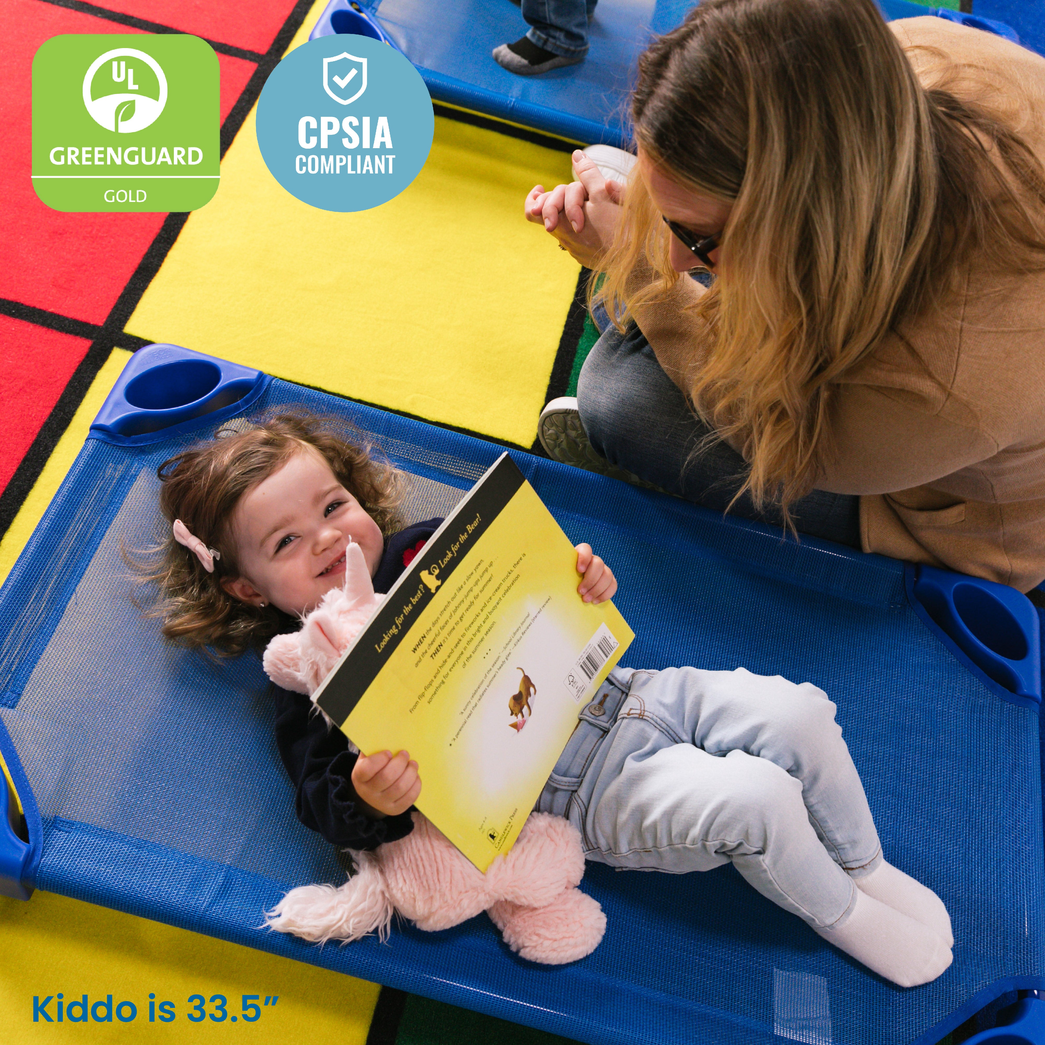Stackable Kiddie Cot, Toddler Size, Ready-to-Assemble - Blue