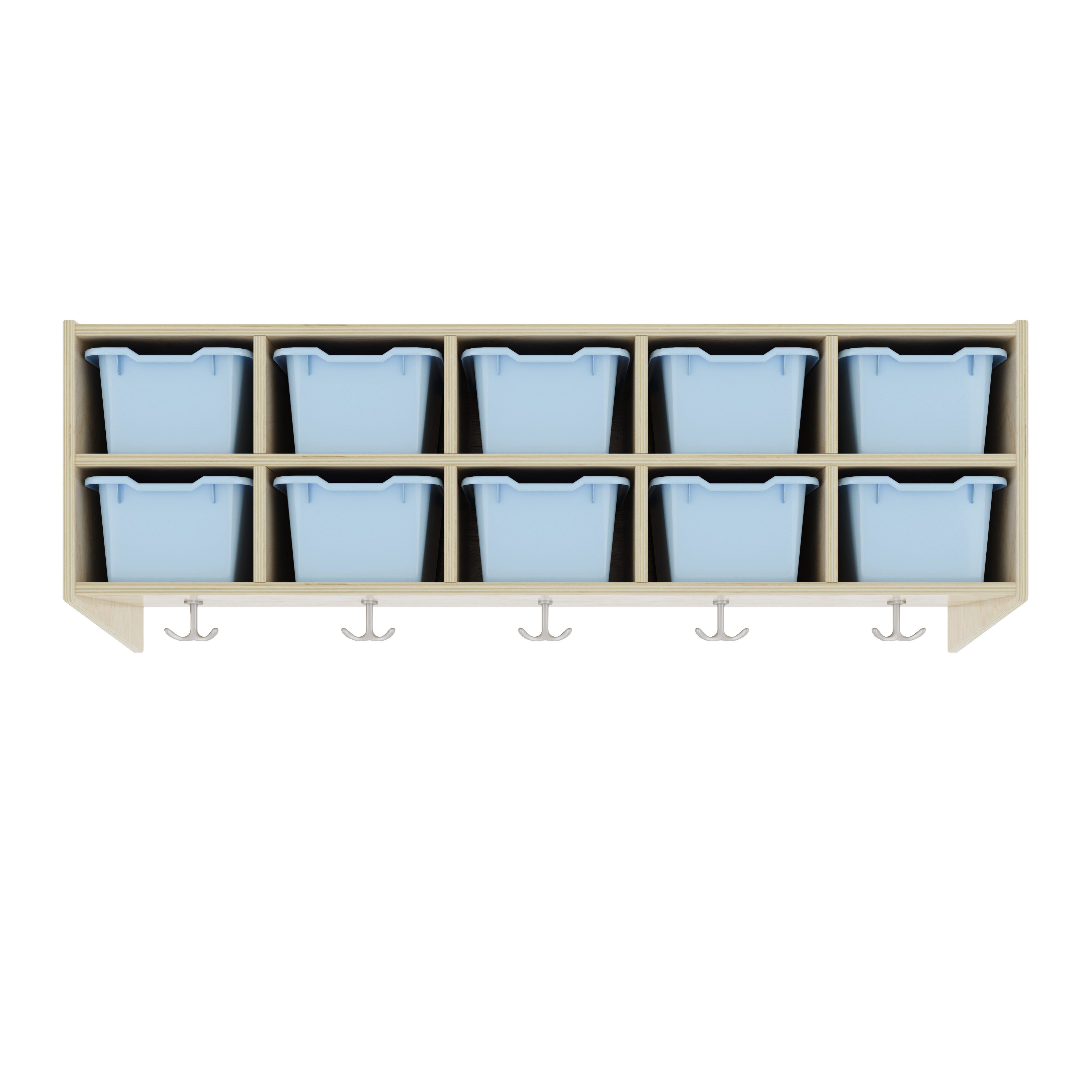 Streamline 10-Section Hanging Coat Locker with 10 Scoop Front Storage Bins
