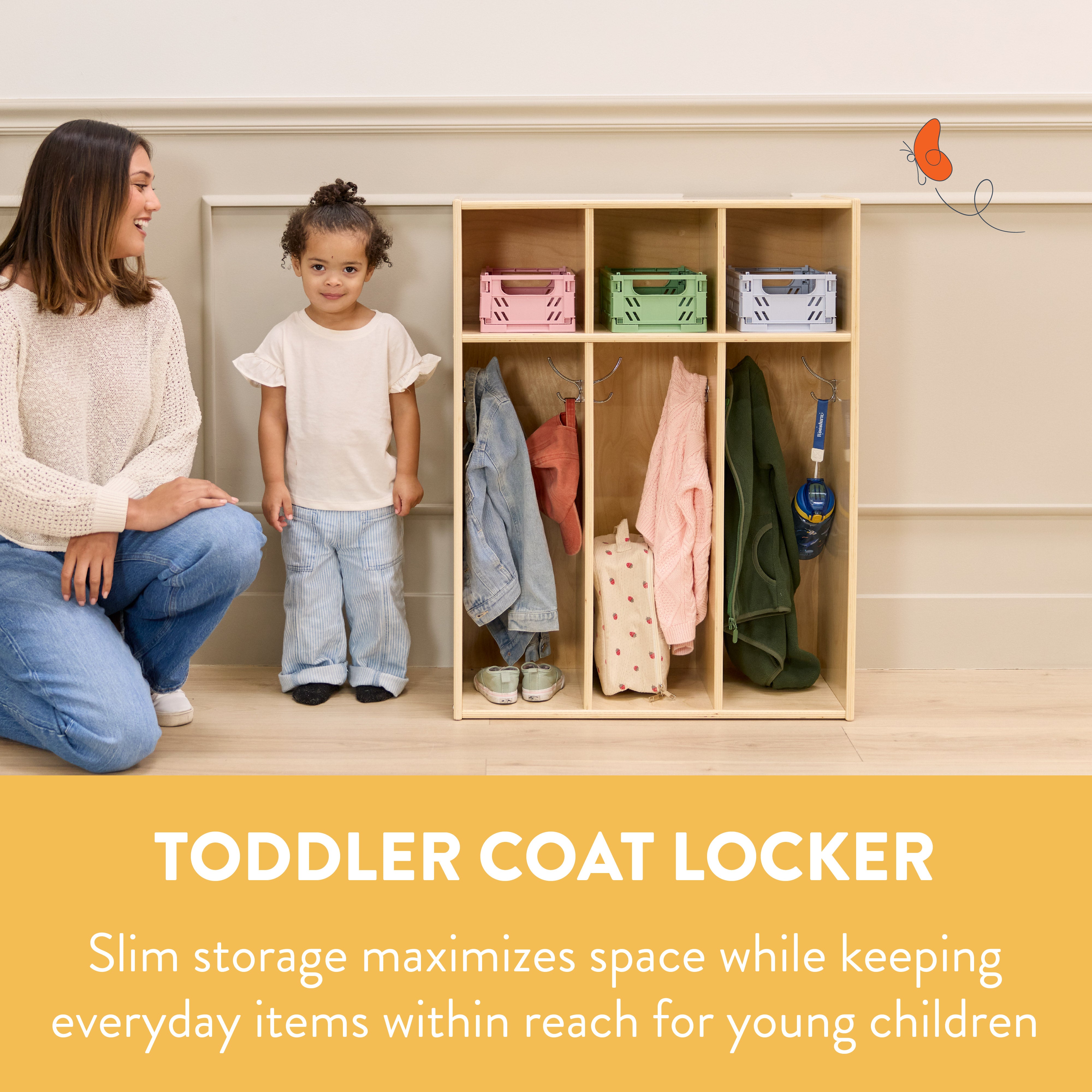 Sleekline 3-Section Toddler Storage Coat Locker
