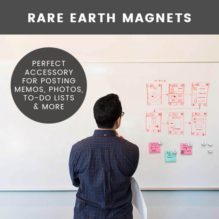 MessageStor Rare Earth Magnets for Glass Board, 6-Pack