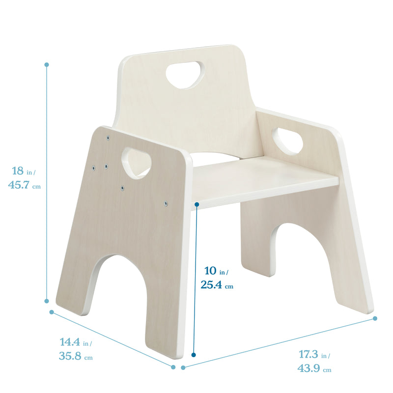 Stackable Wooden Toddler Chair, 10in, Kids Furniture, 2-Pack