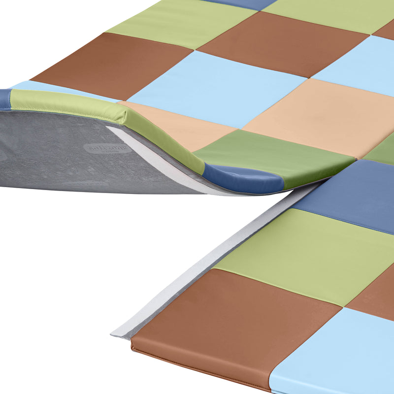Patchwork Toddler Activity Mat, Folding Tummy Time Foam Playmat