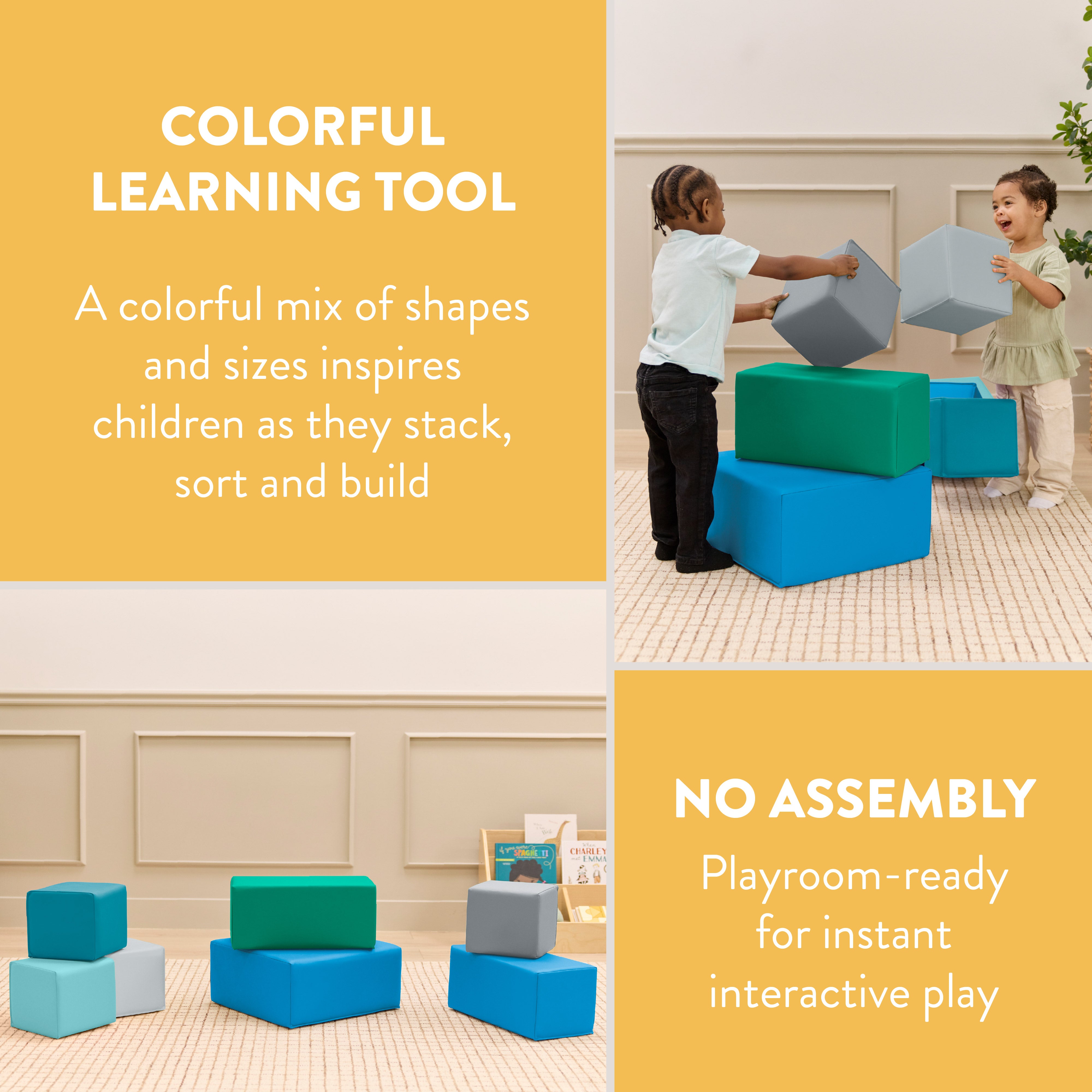 EarlyBuilder Foam Stacking Block Set, Large, 7-Piece