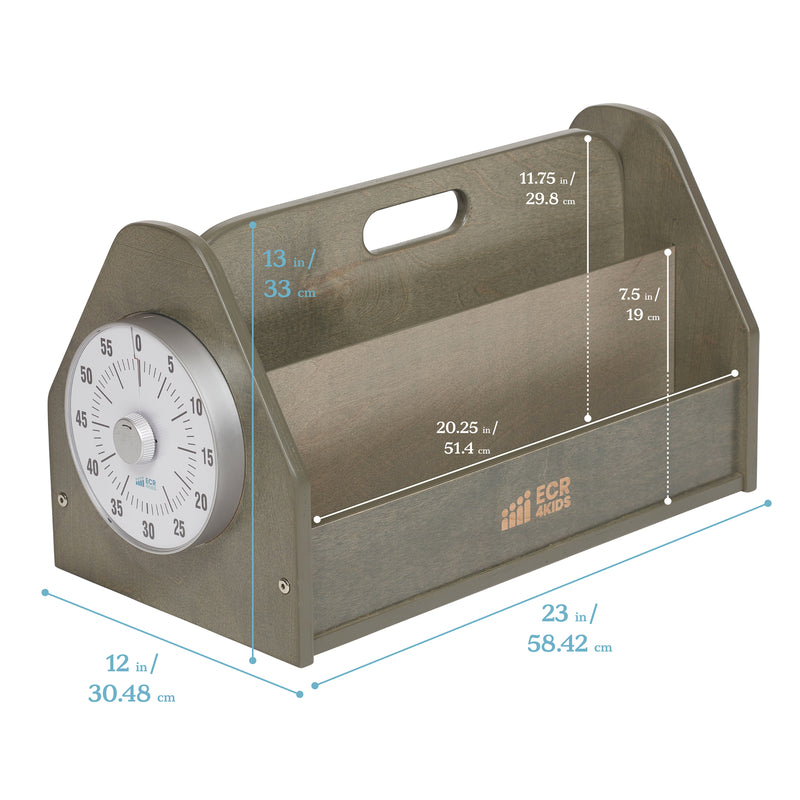 Double-Sided Book Caddy with Countdown Timer and Carry Handle