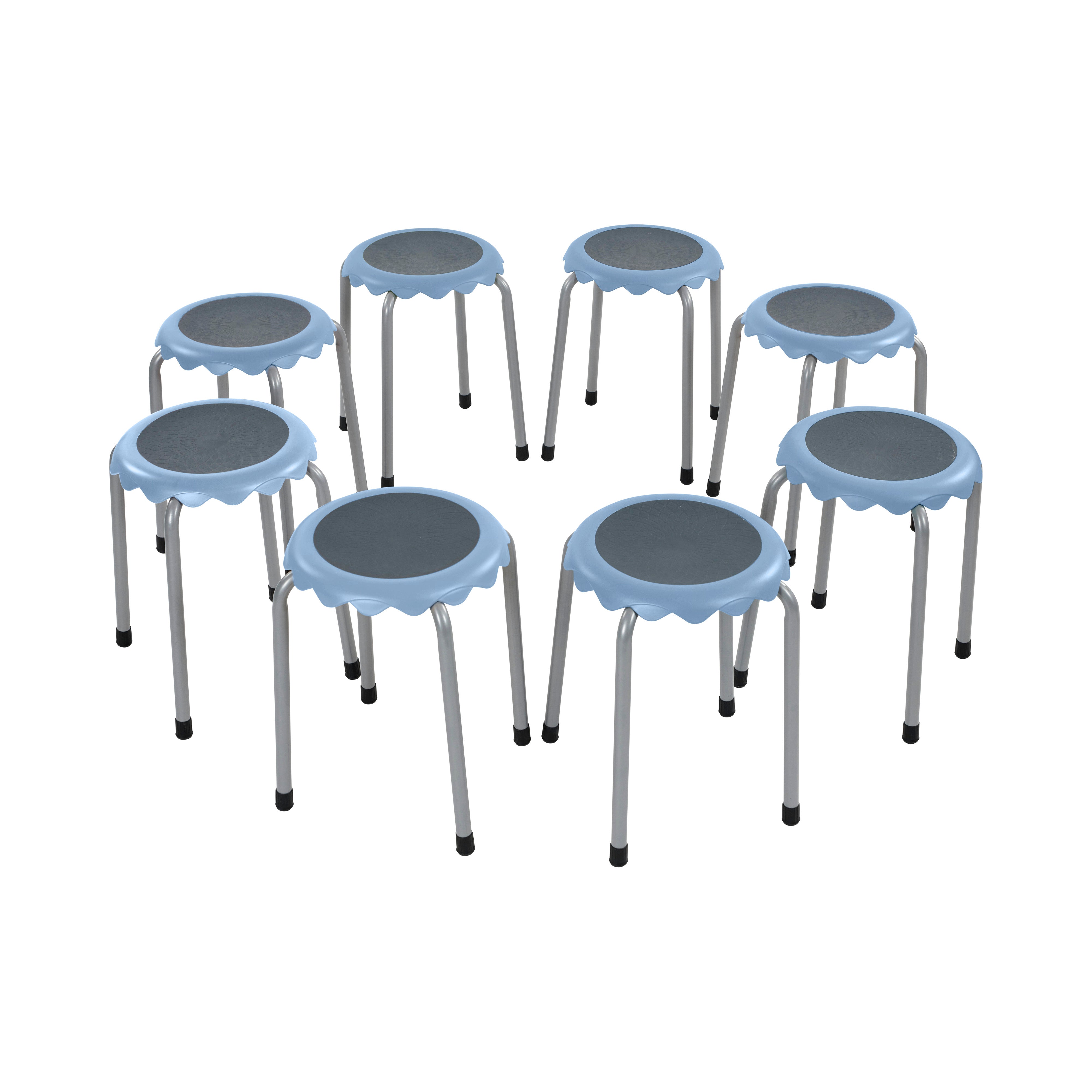 Daisy Stackable Stool with Glides Seating Set, 8-Piece