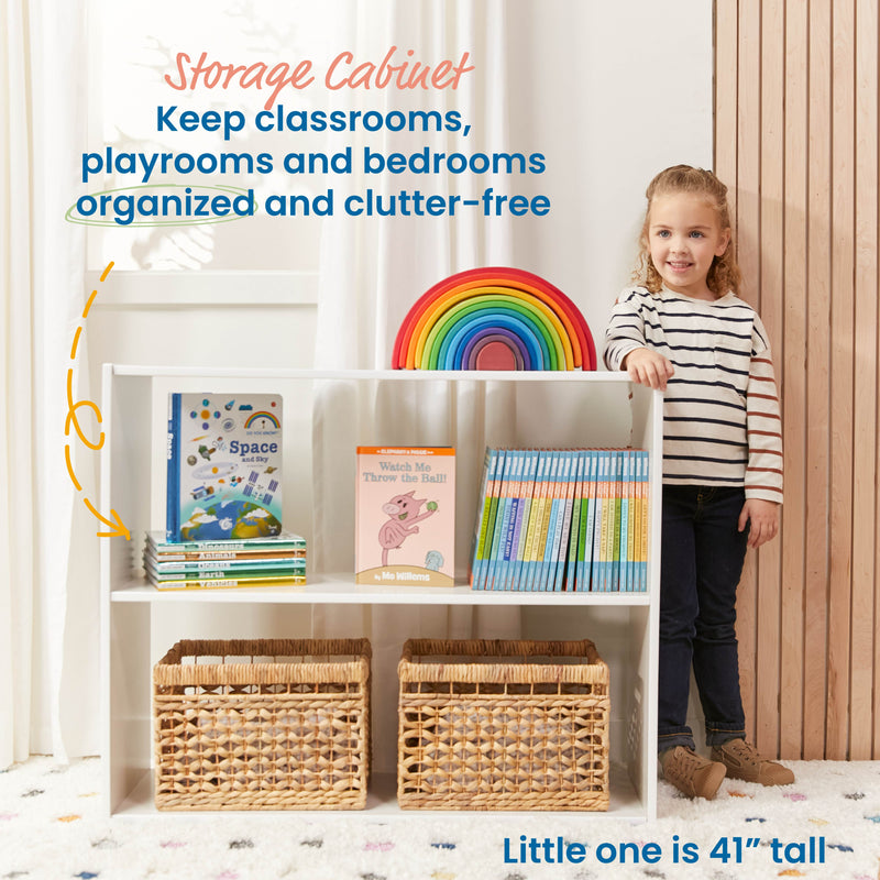 Streamline 2-Shelf Storage Cabinet, 30in High, Double-Sided