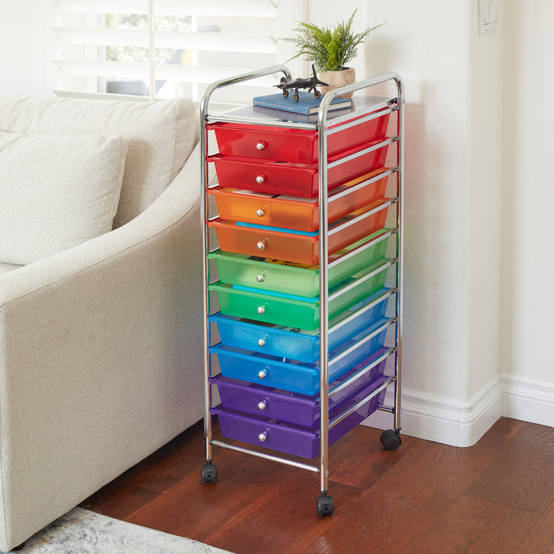 10-Drawer Mobile Organizer, Storage Cart