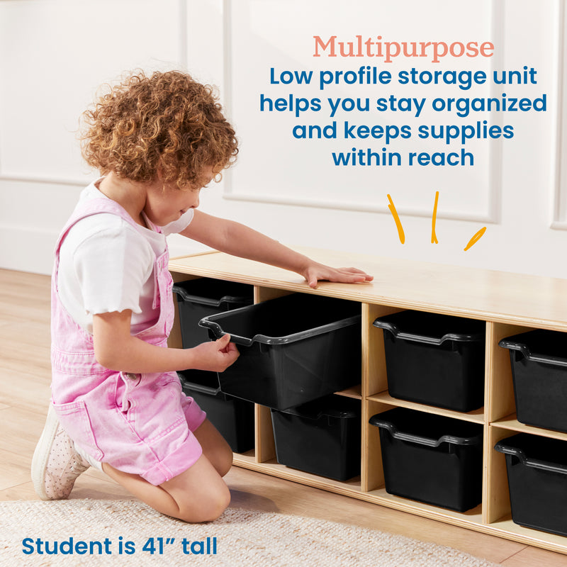 Streamline 10 Cubby Tray Cabinet with Scoop Front Storage Bins, 2x5