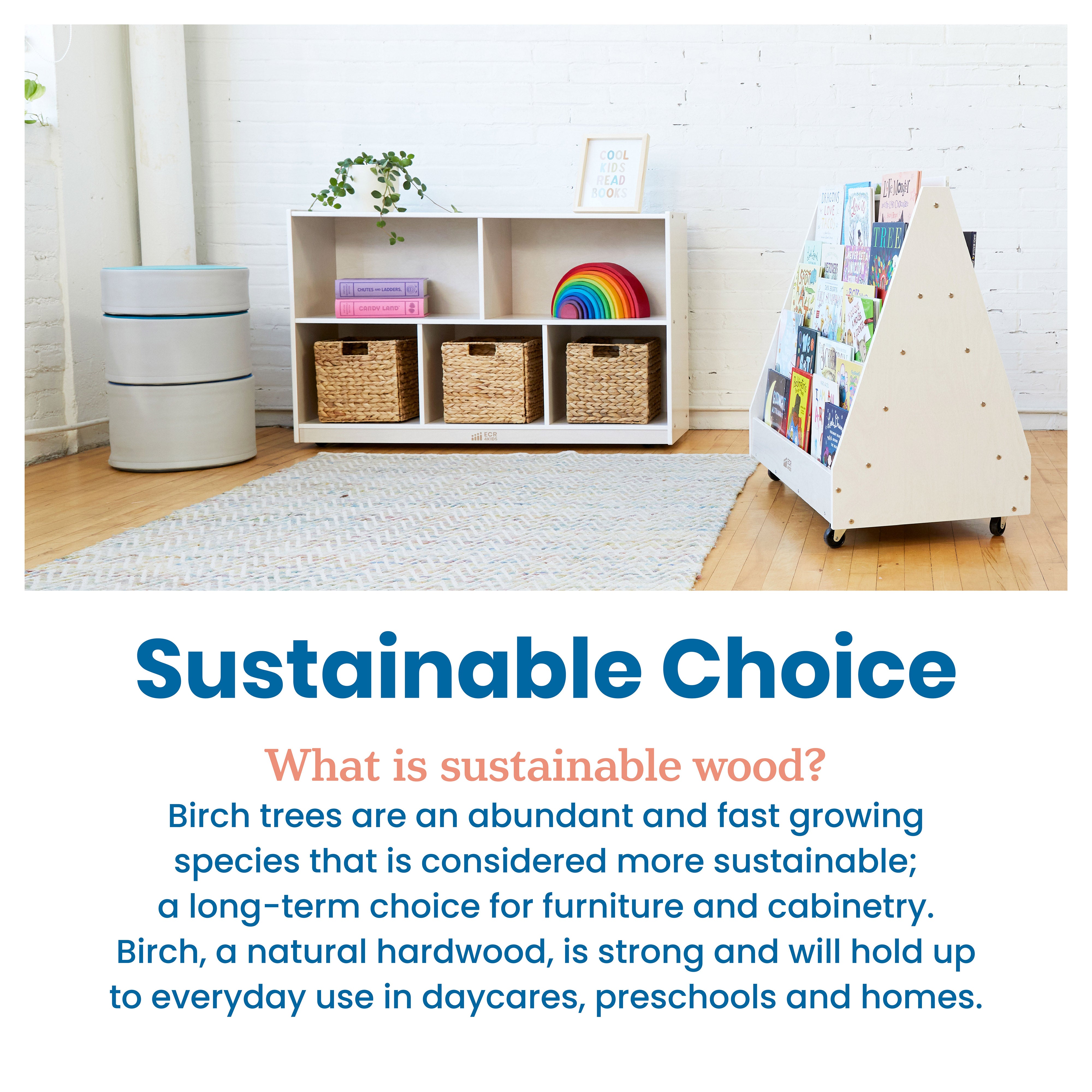 5-Compartment Mobile Storage Cabinet, Preschool