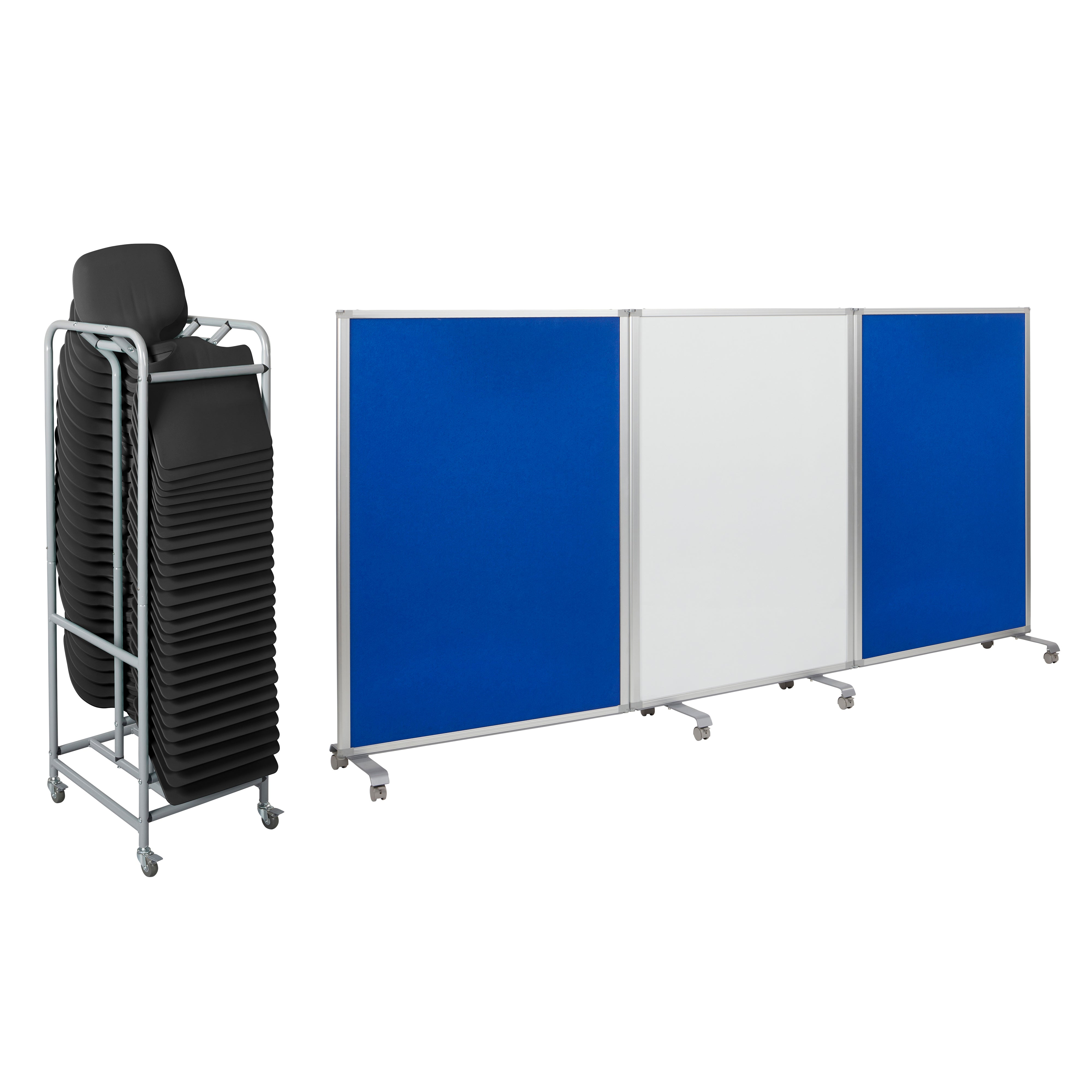 Surf Mobile Learning Package with Lap Desks, Storage Rack and 3-Panel Room Divider
