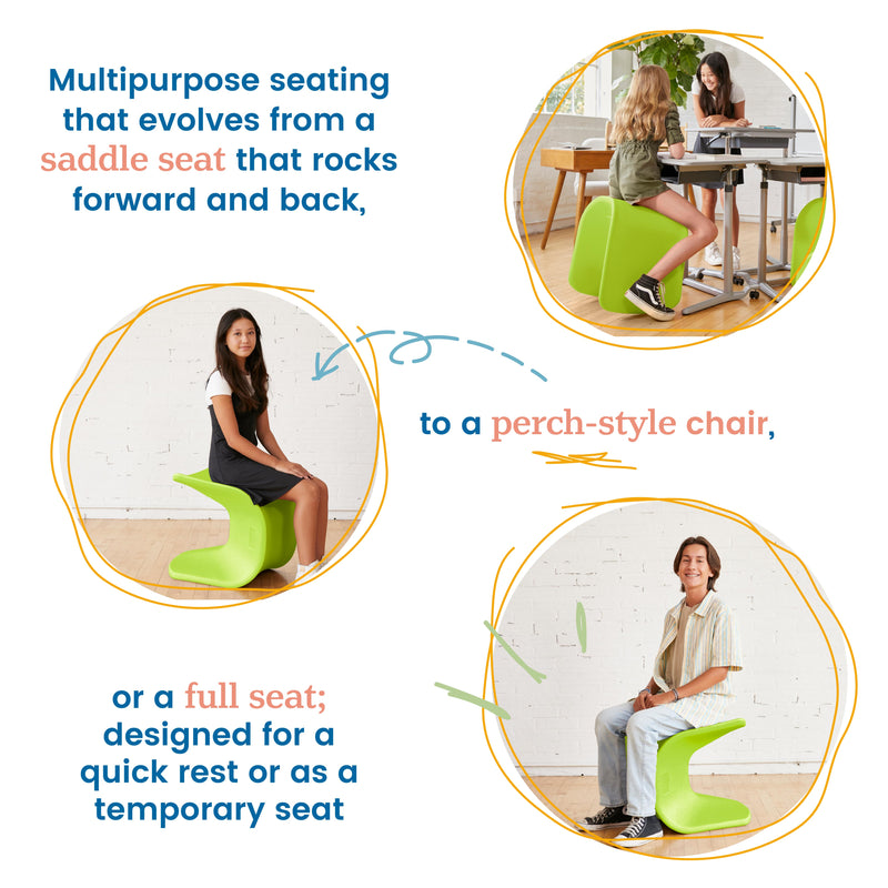 Wave Seat, Active Learning Chair, Flexible Seating, 18in - 19.6in Seat Height