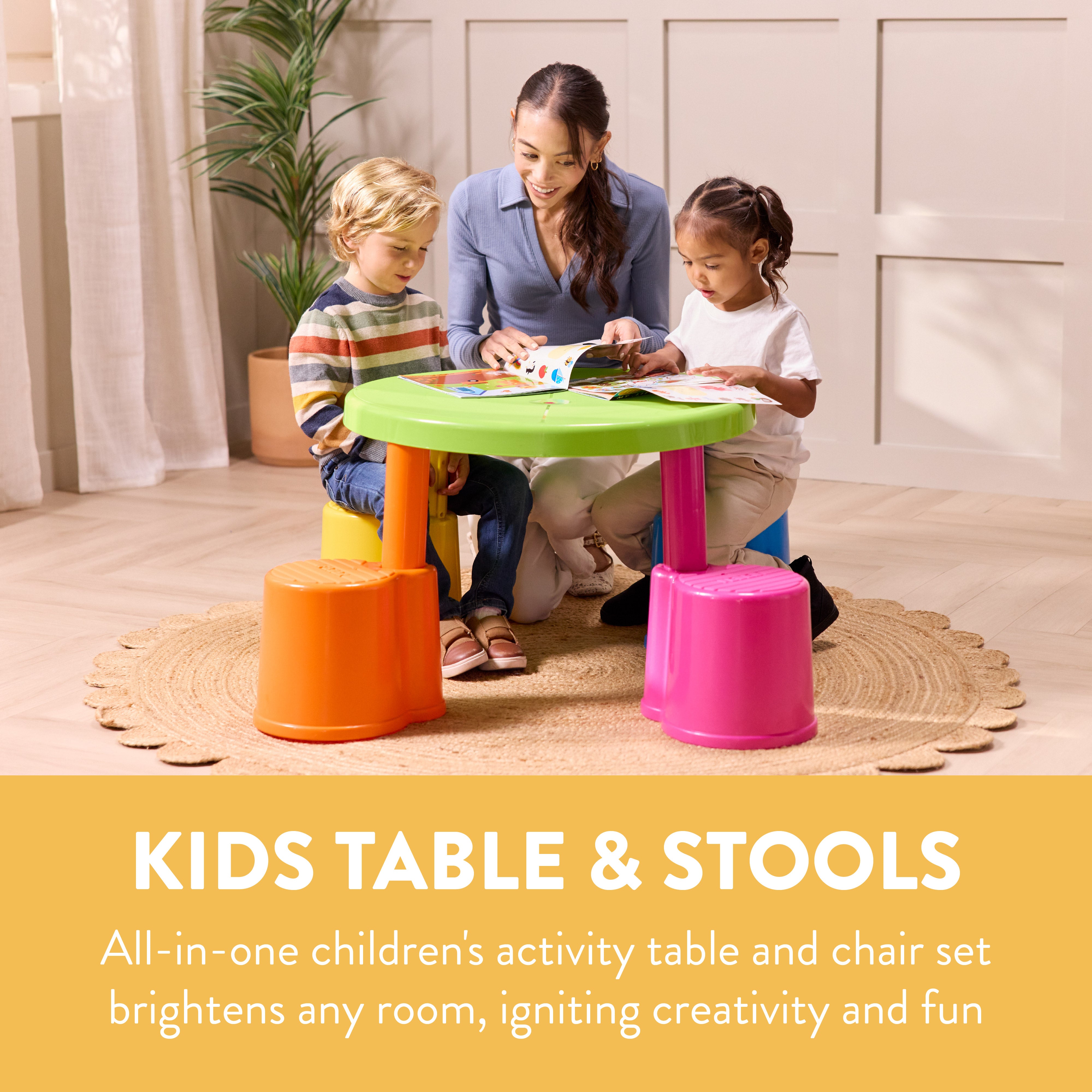 Swivel & Sit Kids Table and Stools Set