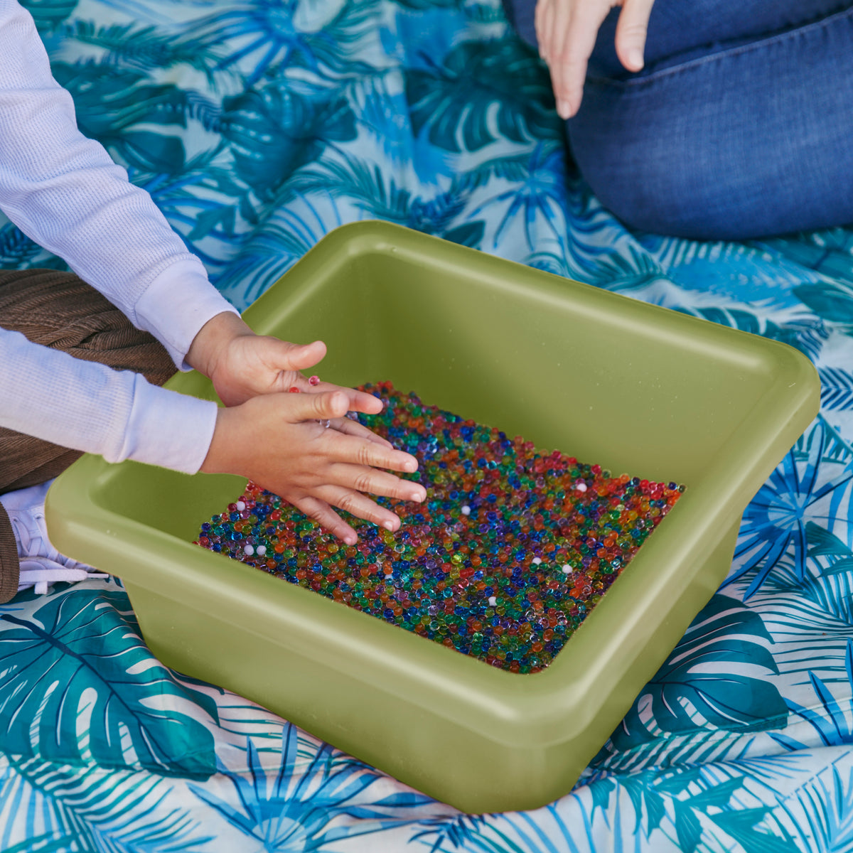 Stackable Square Bins with Non-Snap Lids, 2-Pack