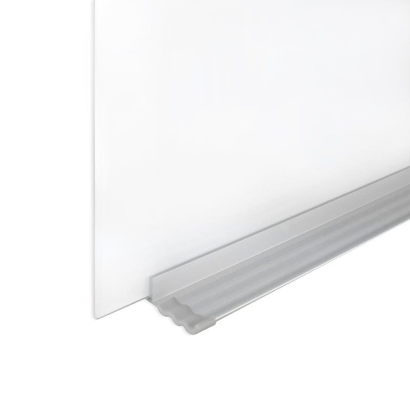 ECR4Kids Frameless Glass Whiteboard-Wall Mounted Magnetic Dry Erase w/ Pen Tray